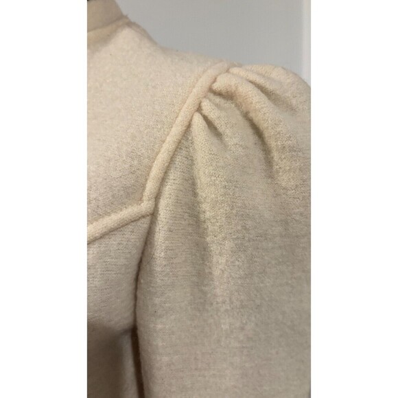 LITZA Vintage White Black Boiled Wool Puff Shoulder Silver Buttons Jacket  2-4 - Picture 7 of 10